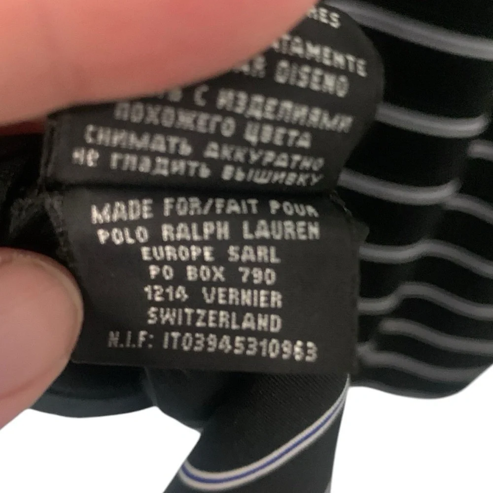 RLX Ralph Lauren Men’s Medium Black Striped Collared Casual Golf Polo Shirt